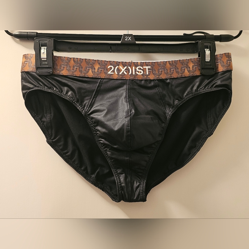 2xist Black Beauty w/ Golden Links Sliq Briefs - Sizes M, L, XL Available - Picture 1 of 5